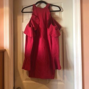 Red body-con dress